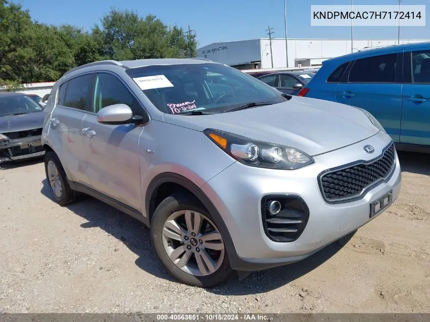 2017 Kia Sportage Lx VIN: KNDPMCAC7H7172414 Lot: 40563651