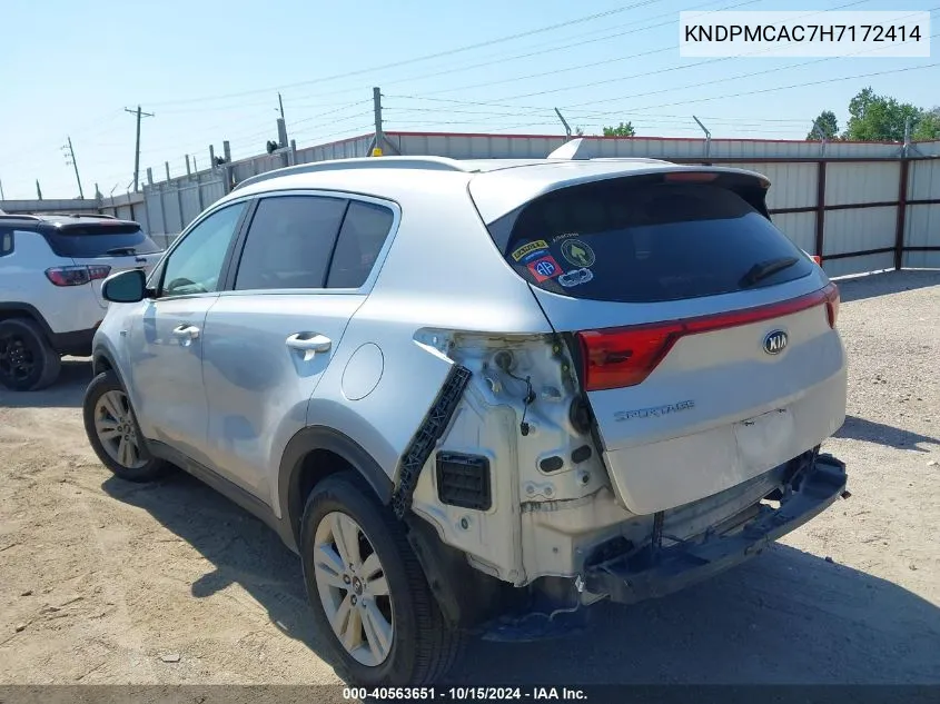 2017 Kia Sportage Lx VIN: KNDPMCAC7H7172414 Lot: 40563651