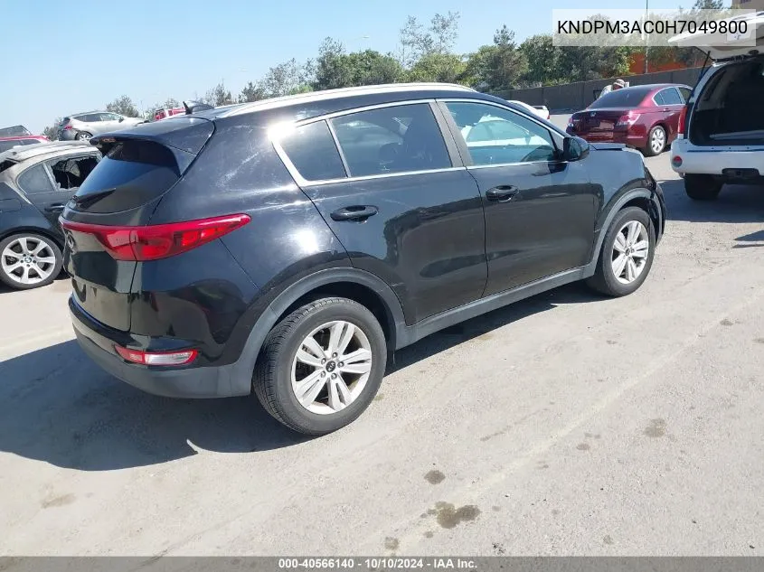 2017 Kia Sportage Lx VIN: KNDPM3AC0H7049800 Lot: 40566140