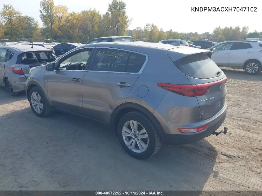 2017 Kia Sportage Lx VIN: KNDPM3ACXH7047102 Lot: 40572252