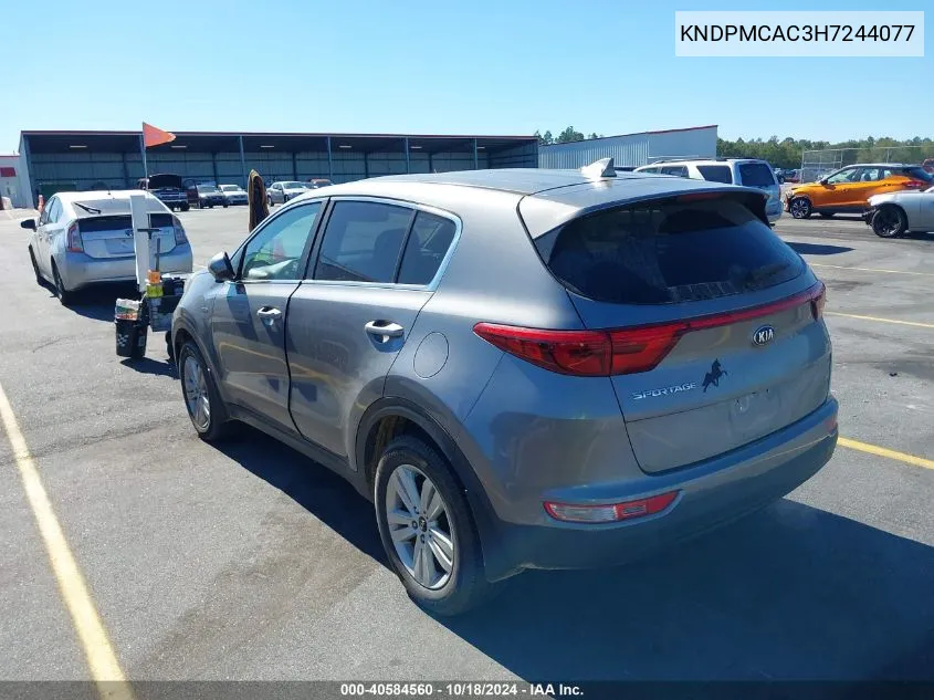 2017 Kia Sportage Lx VIN: KNDPMCAC3H7244077 Lot: 40584560