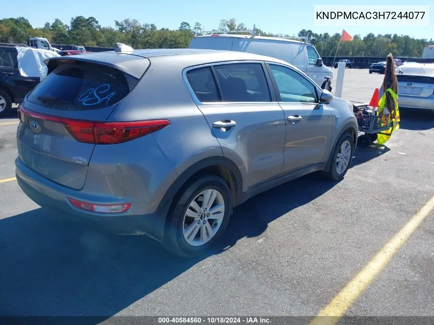 2017 Kia Sportage Lx VIN: KNDPMCAC3H7244077 Lot: 40584560