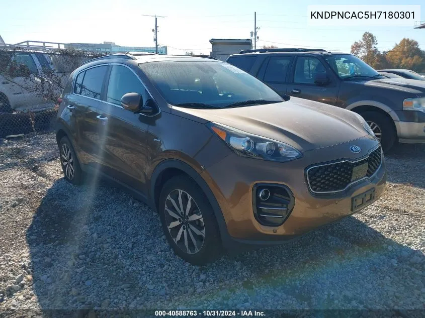 2017 Kia Sportage Ex VIN: KNDPNCAC5H7180301 Lot: 40588763