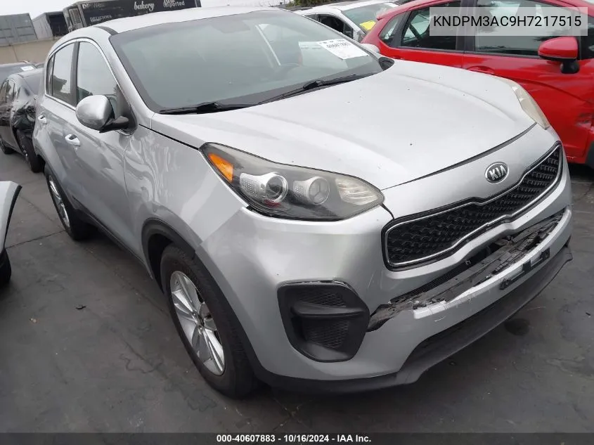 2017 Kia Sportage Lx VIN: KNDPM3AC9H7217515 Lot: 40607883