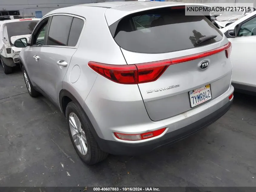 2017 Kia Sportage Lx VIN: KNDPM3AC9H7217515 Lot: 40607883