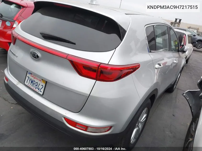 2017 Kia Sportage Lx VIN: KNDPM3AC9H7217515 Lot: 40607883