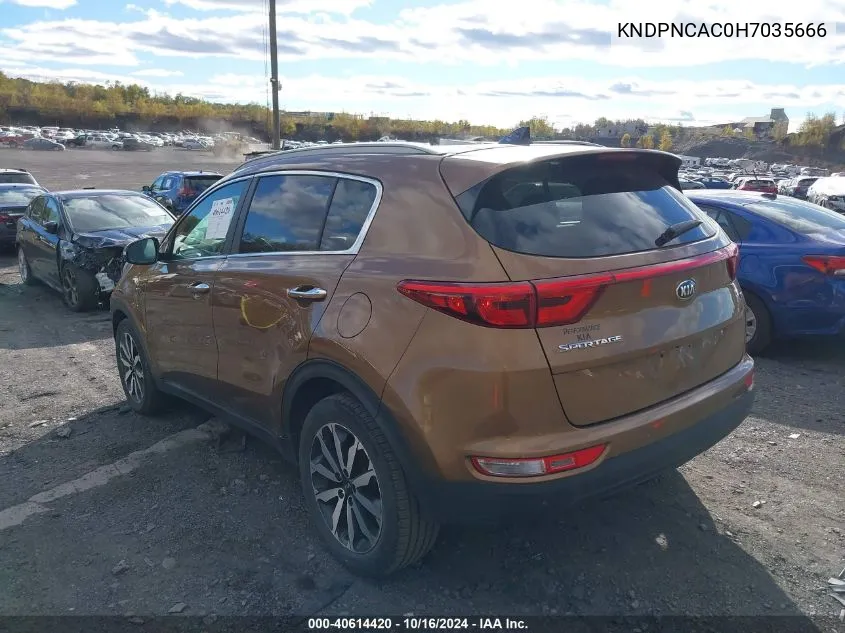 2017 Kia Sportage Ex VIN: KNDPNCAC0H7035666 Lot: 40614420