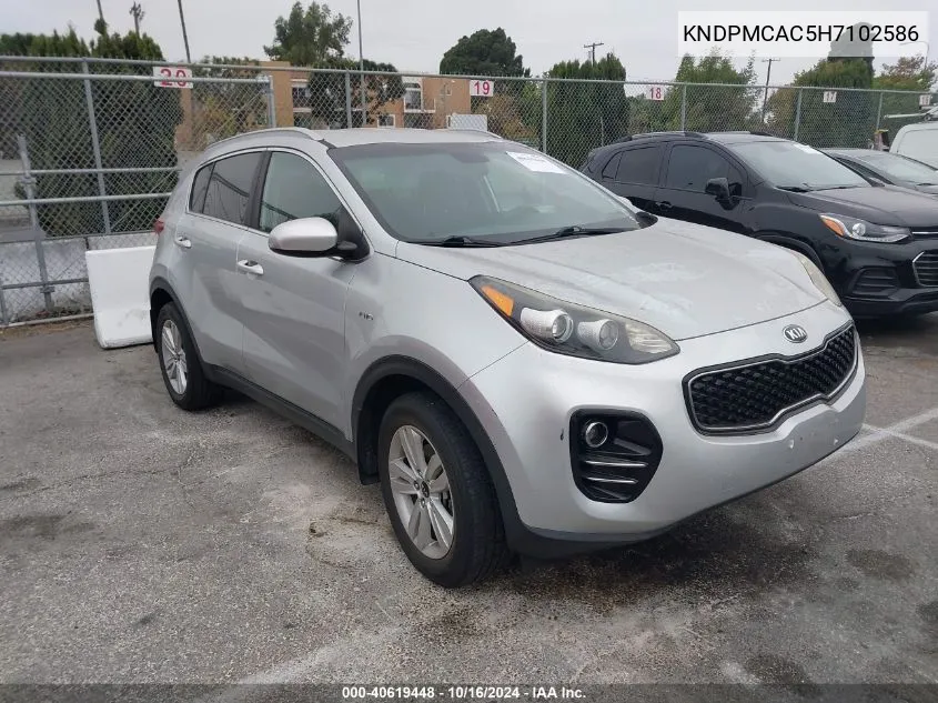 2017 Kia Sportage Lx VIN: KNDPMCAC5H7102586 Lot: 40619448