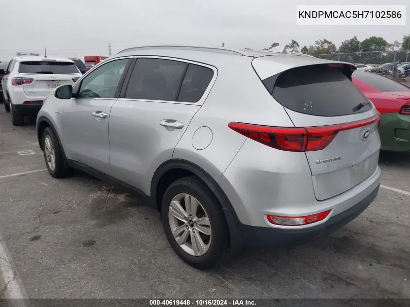 2017 Kia Sportage Lx VIN: KNDPMCAC5H7102586 Lot: 40619448