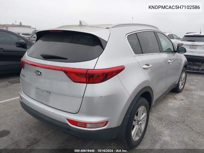 2017 Kia Sportage Lx VIN: KNDPMCAC5H7102586 Lot: 40619448