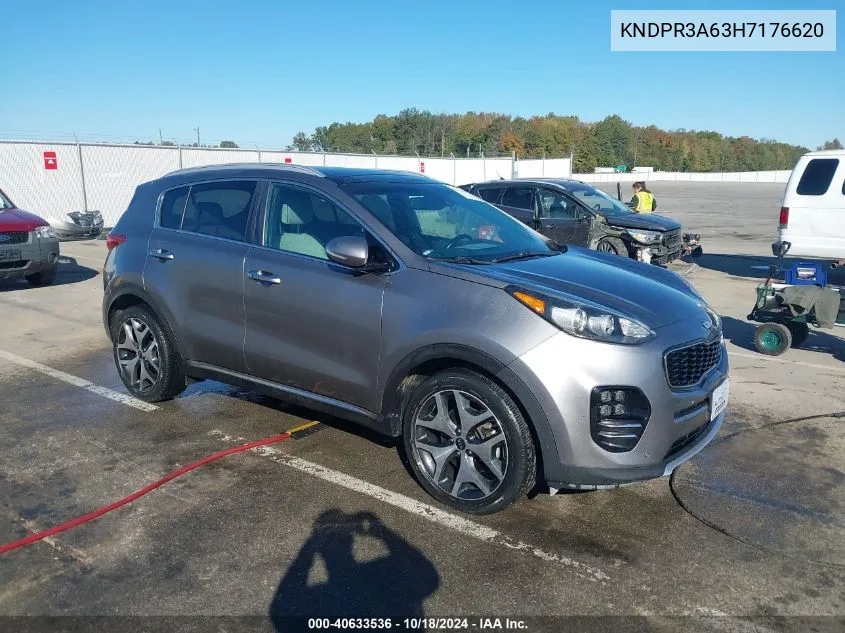 2017 Kia Sportage Sx Turbo VIN: KNDPR3A63H7176620 Lot: 40633536