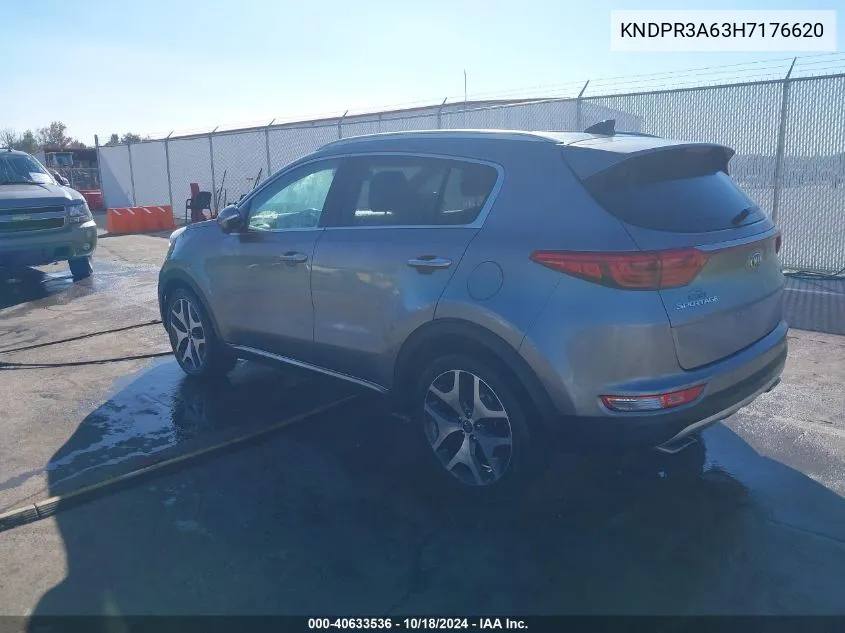 2017 Kia Sportage Sx Turbo VIN: KNDPR3A63H7176620 Lot: 40633536