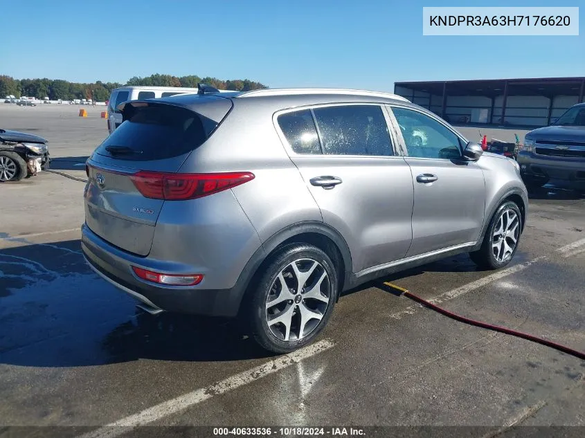 2017 Kia Sportage Sx Turbo VIN: KNDPR3A63H7176620 Lot: 40633536