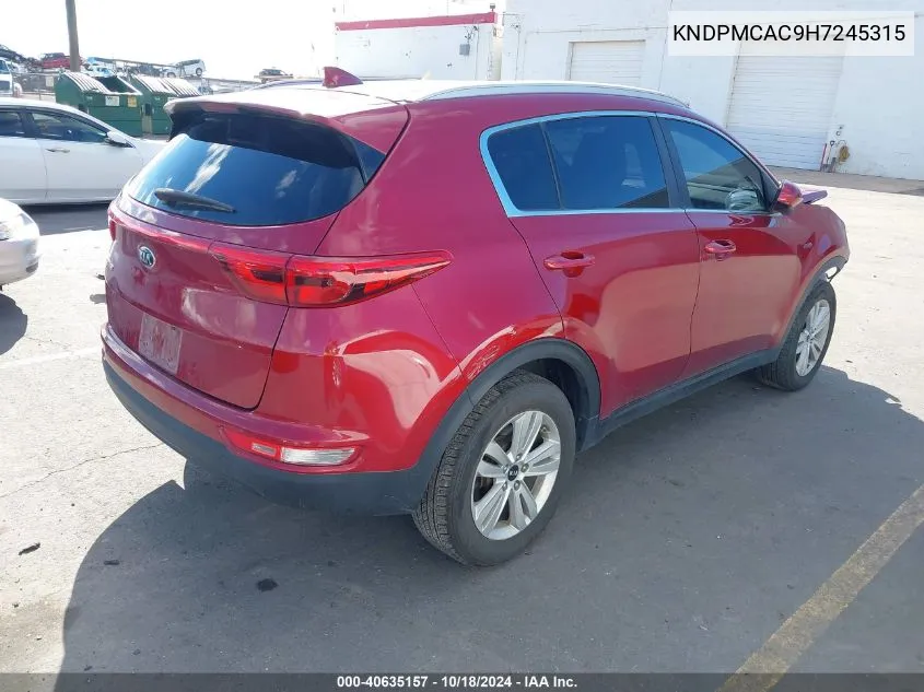 2017 Kia Sportage Lx VIN: KNDPMCAC9H7245315 Lot: 40635157