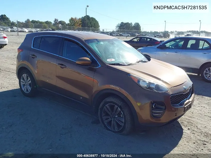 2017 Kia Sportage Lx VIN: KNDPMCAC5H7281535 Lot: 40638977