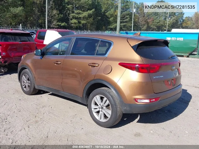 2017 Kia Sportage Lx VIN: KNDPMCAC5H7281535 Lot: 40638977