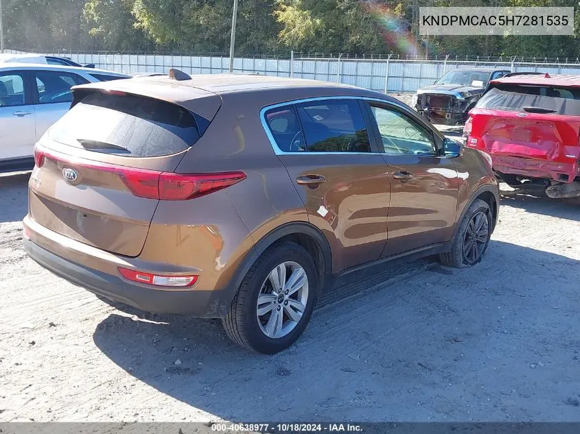 2017 Kia Sportage Lx VIN: KNDPMCAC5H7281535 Lot: 40638977