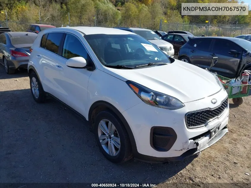 2017 Kia Sportage Lx VIN: KNDPM3AC0H7067570 Lot: 40650924