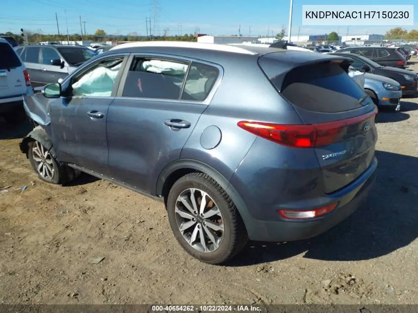 2017 Kia Sportage Ex VIN: KNDPNCAC1H7150230 Lot: 40654262