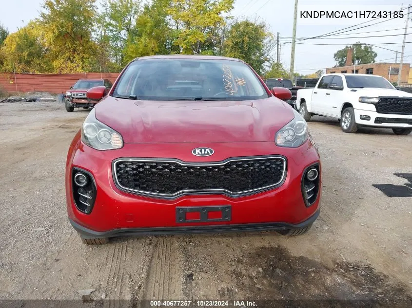 2017 Kia Sportage Lx VIN: KNDPMCAC1H7243185 Lot: 40677257