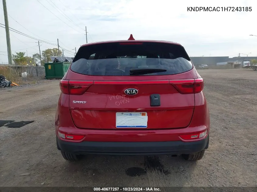 2017 Kia Sportage Lx VIN: KNDPMCAC1H7243185 Lot: 40677257