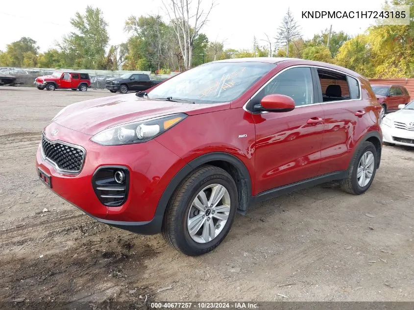 2017 Kia Sportage Lx VIN: KNDPMCAC1H7243185 Lot: 40677257