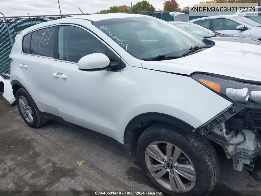 2017 Kia Sportage Lx VIN: KNDPM3AC3H7172779 Lot: 40691418