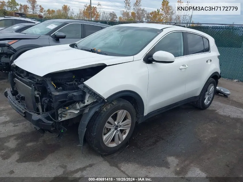 2017 Kia Sportage Lx VIN: KNDPM3AC3H7172779 Lot: 40691418