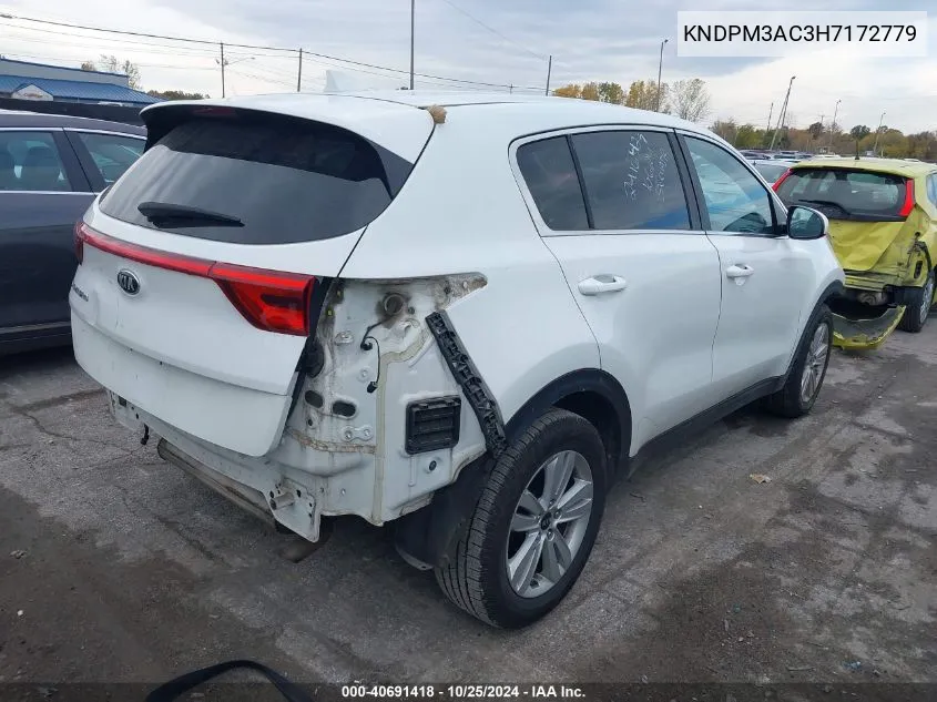 2017 Kia Sportage Lx VIN: KNDPM3AC3H7172779 Lot: 40691418