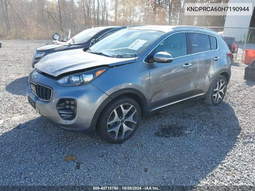 2017 Kia Sportage Sx Turbo VIN: KNDPRCA60H7190944 Lot: 40715780