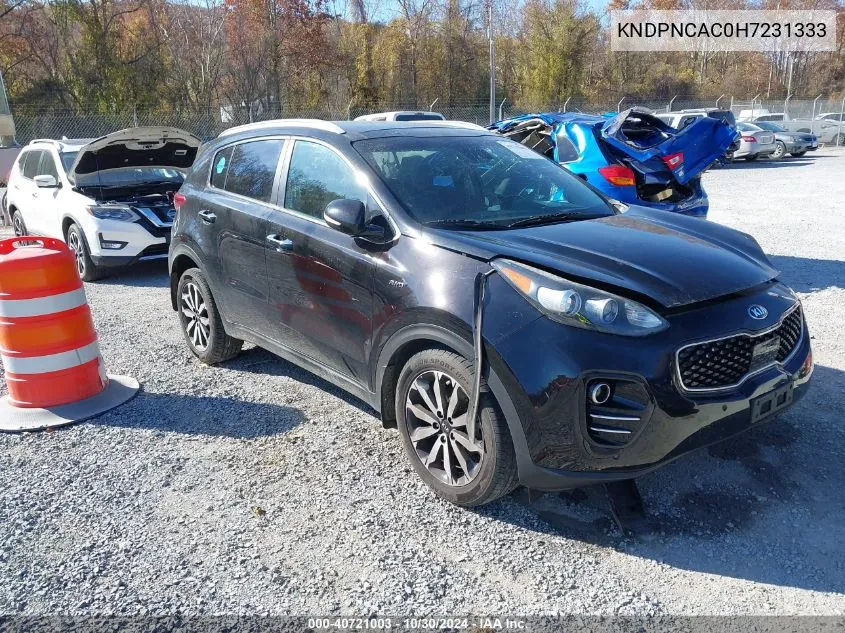 KNDPNCAC0H7231333 2017 Kia Sportage Ex