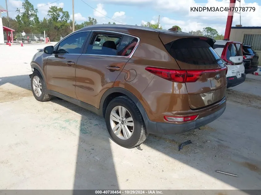 2017 Kia Sportage Lx VIN: KNDPM3AC4H7078779 Lot: 40738454