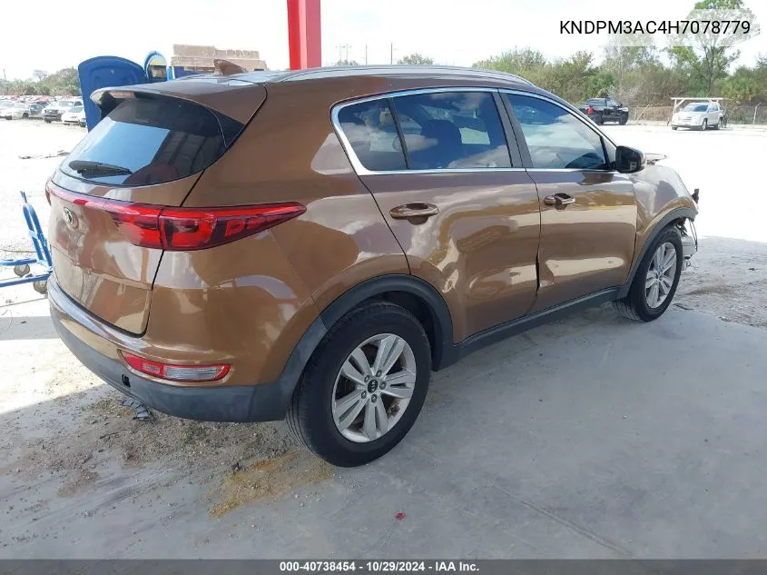 2017 Kia Sportage Lx VIN: KNDPM3AC4H7078779 Lot: 40738454