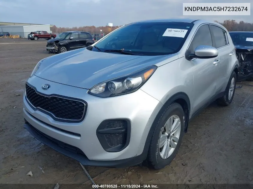 2017 Kia Sportage Lx VIN: KNDPM3AC5H7232674 Lot: 40780525