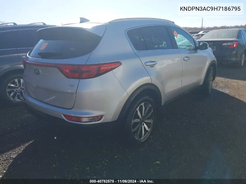 2017 Kia Sportage Ex VIN: KNDPN3AC9H7186795 Lot: 40782575