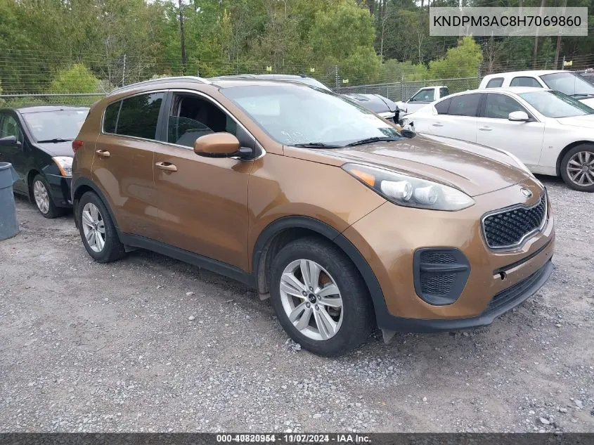 2017 Kia Sportage Lx VIN: KNDPM3AC8H7069860 Lot: 40820954