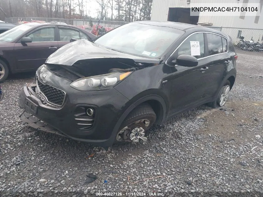 2017 Kia Sportage Lx VIN: KNDPMCAC4H7104104 Lot: 40827126