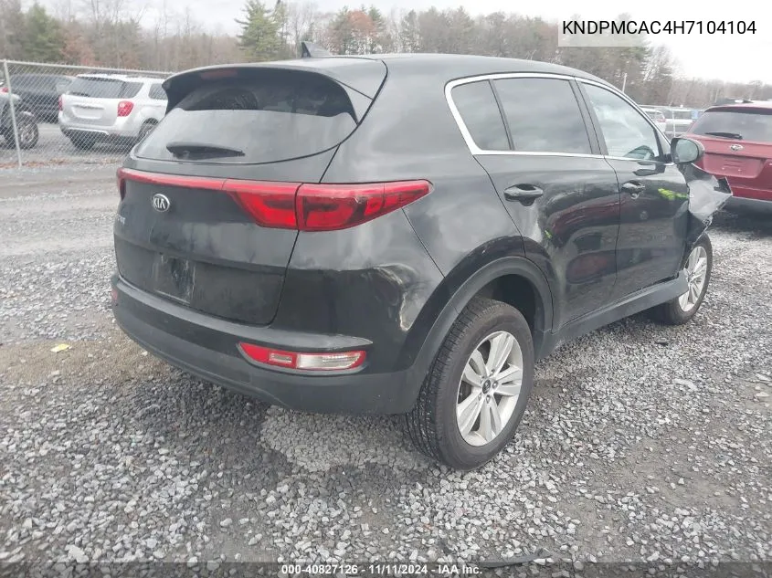 2017 Kia Sportage Lx VIN: KNDPMCAC4H7104104 Lot: 40827126