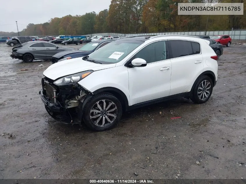 2017 Kia Sportage Ex VIN: KNDPN3AC8H7116785 Lot: 40840636