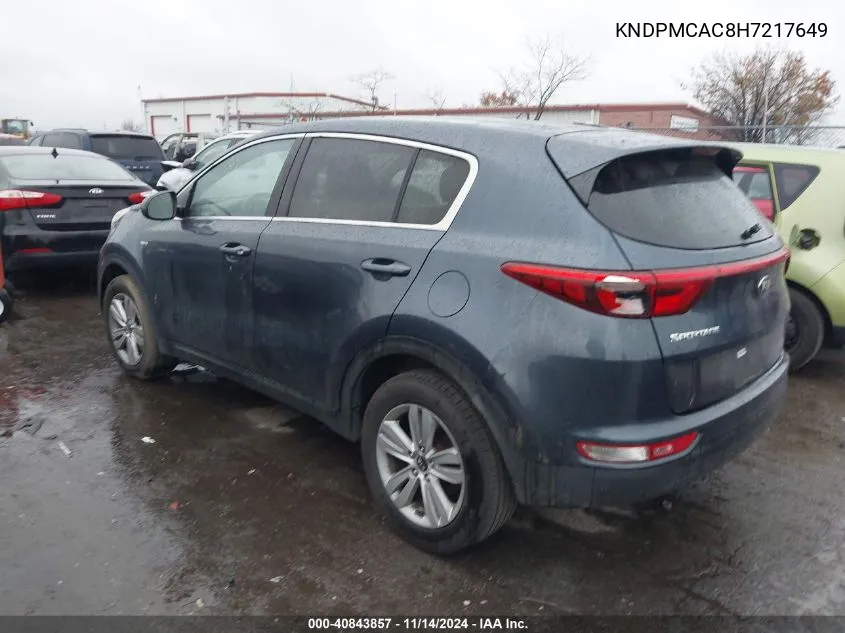 2017 Kia Sportage Lx VIN: KNDPMCAC8H7217649 Lot: 40843857