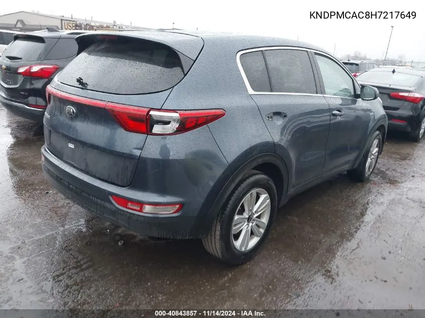 2017 Kia Sportage Lx VIN: KNDPMCAC8H7217649 Lot: 40843857