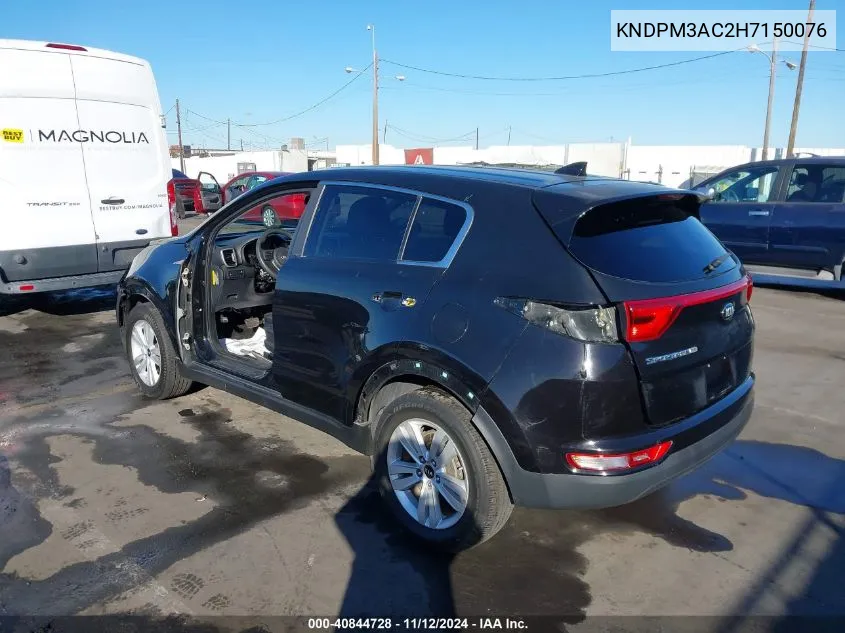 2017 Kia Sportage Lx VIN: KNDPM3AC2H7150076 Lot: 40844728