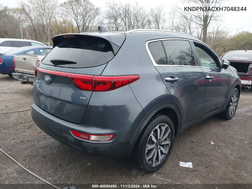 2017 Kia Sportage Ex VIN: KNDPN3ACXH7048344 Lot: 40850492