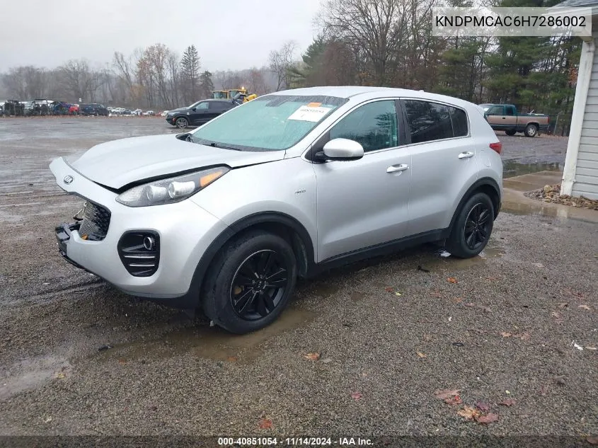 2017 Kia Sportage Lx VIN: KNDPMCAC6H7286002 Lot: 40851054