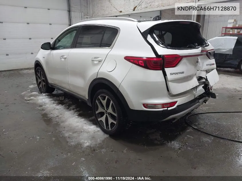 2017 Kia Sportage Sx Turbo VIN: KNDPRCA66H7128870 Lot: 40861990