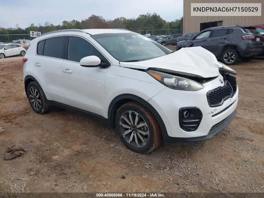 2017 Kia Sportage Ex VIN: KNDPN3AC6H7150529 Lot: 40868066