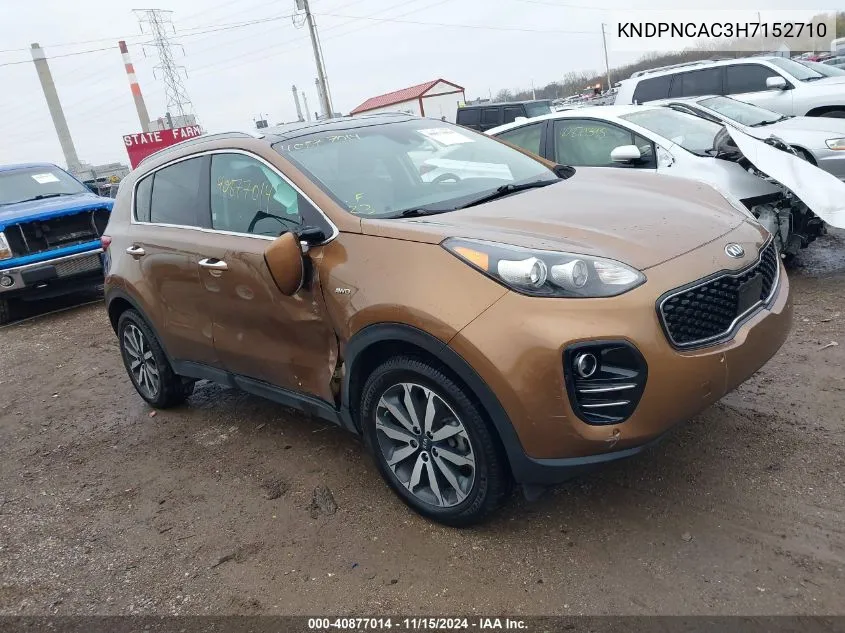 2017 Kia Sportage Ex VIN: KNDPNCAC3H7152710 Lot: 40877014