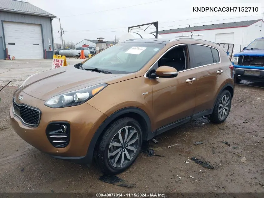 2017 Kia Sportage Ex VIN: KNDPNCAC3H7152710 Lot: 40877014