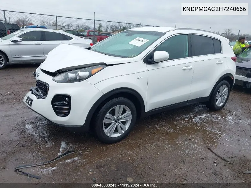 2017 Kia Sportage Lx VIN: KNDPMCAC2H7240666 Lot: 40883243