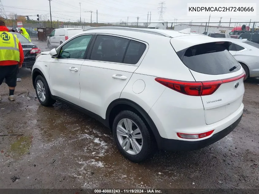 2017 Kia Sportage Lx VIN: KNDPMCAC2H7240666 Lot: 40883243